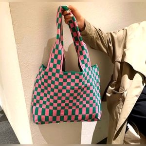 Checkerboard Tote Shoulder Fashion Bag